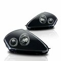 Winjet Halo Projector Head Lights - Black / Clear CHWJ-0215-B